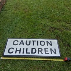 Caution Children Aluminum Street Sign (32x12 Inches)