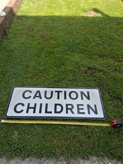 Caution Children Aluminum Street Sign (32x12 Inches)