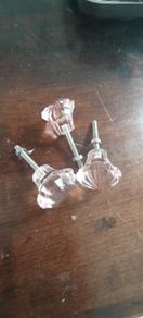 3 pink crystal drawer pulls