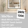 LED Bathroom Mirror Makeup Cosmetic Antifog Clock Image 2