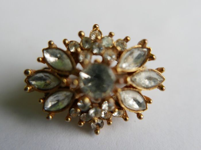 Vintage Crystal Snowflake Brooch