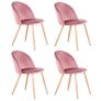 _A Set Of 4 Dining Chairs With Soft Velvet And Metal Feet Suitable for Kitchen Dining Room Living Room Lounge(Pink/Green/Blue)) Image 3