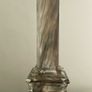 Antique faux marble column lamp with silk shade Image 3