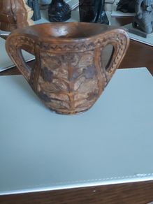 Ex film prop, handcarved hardwood vase