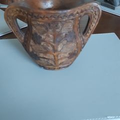 Ex film prop, handcarved hardwood vase