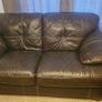 2seater Brown Leather Sofa Image 3