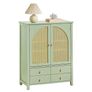 Stylish Entrance Cabinet Shoe Cabinet Storage  SideboardPoly Rattan Design, Adjustable Shelves, and Easy Assembly Image 2