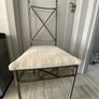 Set of 6 metal frame dining chairs with newly upholstered seats Image 2