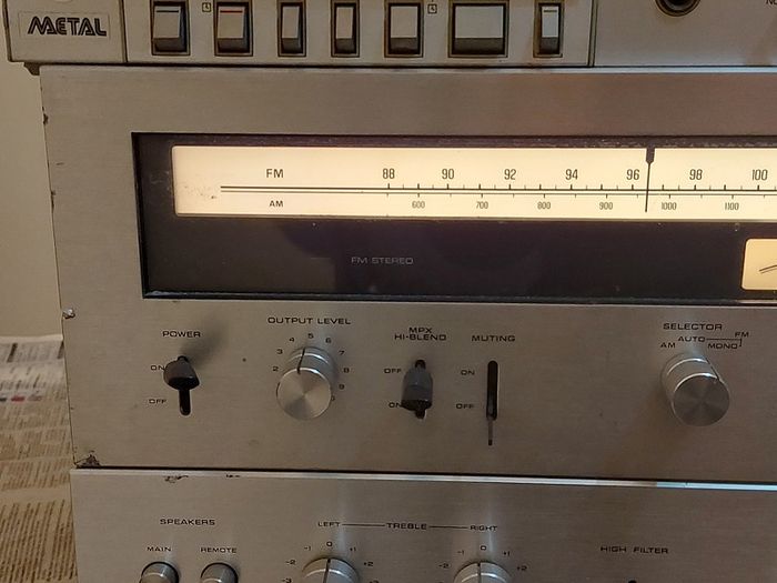 Technics FM-AM Stereo Tuner Model ST-3200, Technics Model No. RS-M205, Technics Stereo integrated Amplifier Model SU-3200, 3 parts of a Technics Music System, No phonograph or Speakers