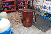 Vintage Shell Oil Pump and Trolly