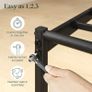 Modern Double Metal Bed Frame with Headboard (135 x 190 cm) Steel Slat Support, Easy Assembly Black Image 5