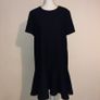 Zara textured oversized mini black dress with frill hem Image 2