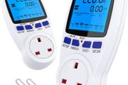 Dual Tariffs Electricity Usage Monitor Power Meter Energy UK Plug with Backlight, Maxcio Upgrade Watt Meter Power Consumption Analyzer, Voltage Amps Wattage KWH Energy Saving Meter Outlet Socket 2P