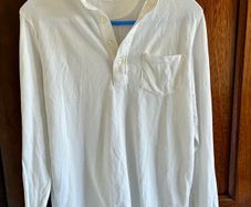 Massimo Dutti long sleeve white polo shirt