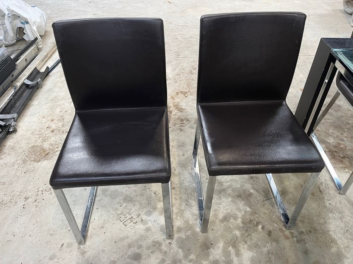 Modern black glass dining set-6 chairs- casa design
