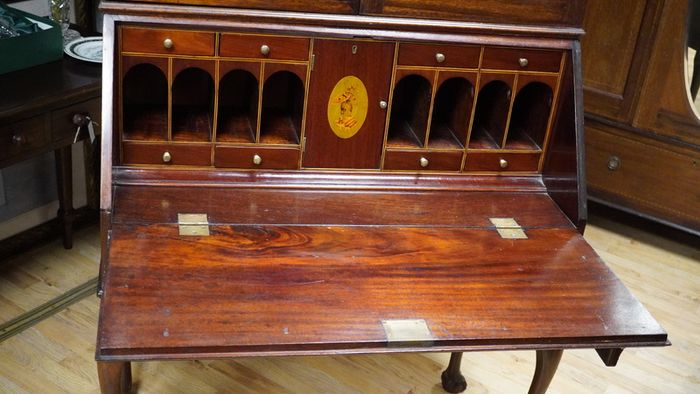 Antique Mahogany Bureau Bookcase