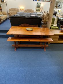 table and 2 benches