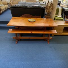 table and 2 benches