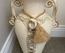 Vintage off white and gold vase with rope detail