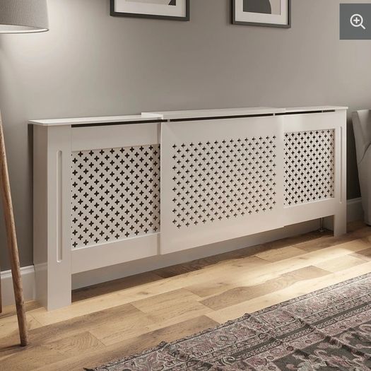 White Adjustable Radiator Cover 139 to212cm  Boxed & Unopened