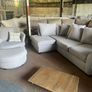 Grey corner sofa with matching armchair couch Image 2