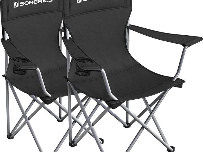 NEW SALE | Set of 2 Folding Camping Chairs, Comfortable, Heavy Duty Structure, Max. Load Capacity 150 kg, with Cup Holder, Outdoor Chair