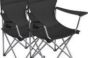 NEW SALE | Set of 2 Folding Camping Chairs, Comfortable, Heavy Duty Structure, Max. Load Capacity 150 kg, with Cup Holder, Outdoor Chair