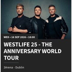 Westlife seated tickets x3 16th Sept