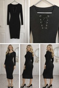 Sexy Black Midi Dress Size M/L