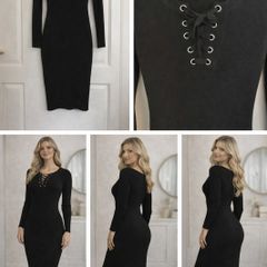 Sexy Black Midi Dress Size M/L