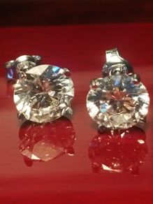 14 ct White Gold 3ct+3ct Lab Grown Diamond Studs