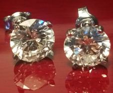 14 ct White Gold 3ct+3ct Lab Grown Diamond Studs(Bargain Price)