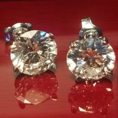14 ct White Gold 3ct+3ct Lab Grown Diamond Studs