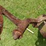 ANTIQUE FORGED IRON FARM WHEEL Rustic Garden Art Beautiful to Display in Your Garden Image 8