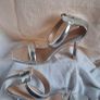 La Bottine Souriante Silver Heel Sandles Image 7