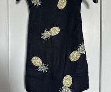 Hobbs Anika linen sleeveless top with tie waist and pineapple print UK8