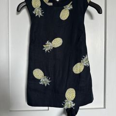 Hobbs Anika linen sleeveless top with tie waist and pineapple print UK8