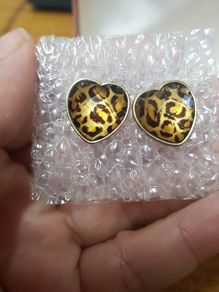 Vintage Tiger Heart Earrings