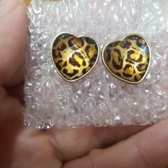 Vintage Tiger Heart Earrings