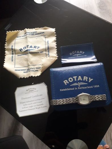 Rotary Watch Sterling Silver & Diamond With Mother Of Pearl Face
