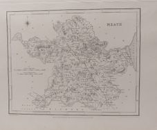 Meath 1837 Antique Map Including Baronies