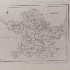 Meath 1837 Antique Map Including Baronies