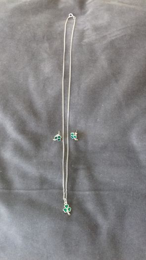 Pendant and earrings