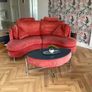 Living room / Sunroom couch and arm chairs red Image 7