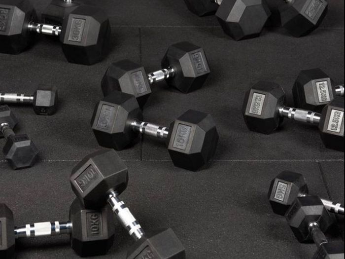 Hex Dumbbells Pairs 2.5kg - 15kg + storage rack