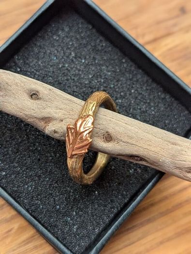 Handmade oak leaf ring