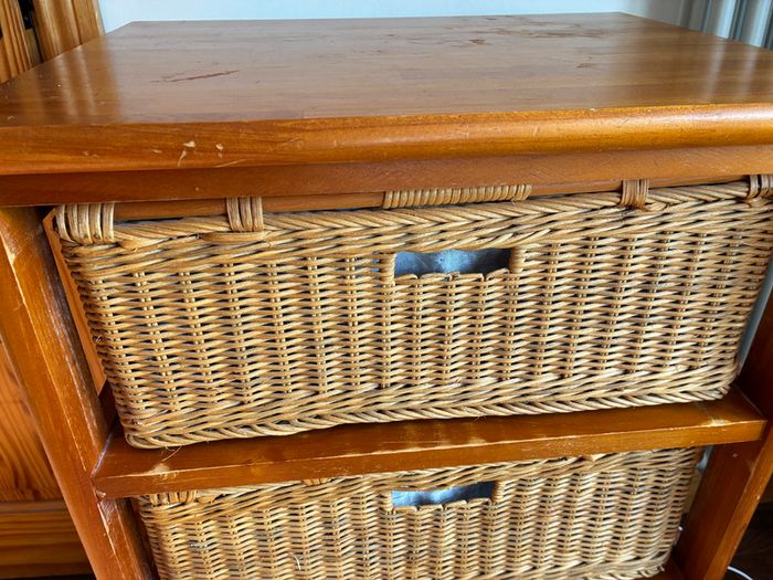 Set of drawers - wood and wicker