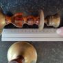 Two Brass & Wood Candle Stick Holders Image 3