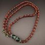 Antique Zigzag Tibetan Agate Pendant With Carnelian Beads Necklace Image 7