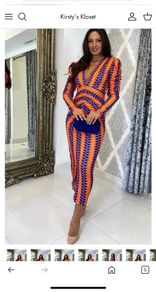Orange/Blue Dress - M